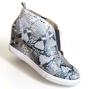 Linea Paolo Gray Black Felicia III Wedge Animal Print Sneaker NWOB‎ - Size 9M